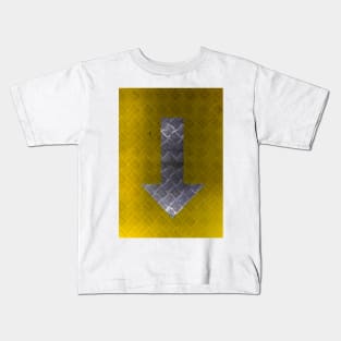 Industrial Arrow Tread Plate - Down Kids T-Shirt